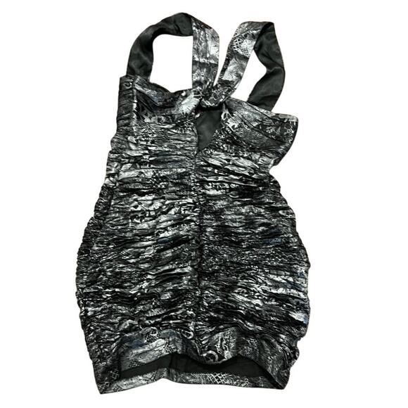 Bebe 2B fitted sexy women silver and black fitted bodycon sleeveless dress sz M - Picture 2 of 6